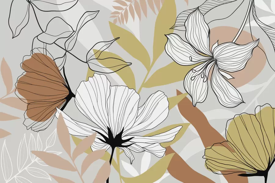 fotószőnyeg Absztrakt növények és virágok w04898