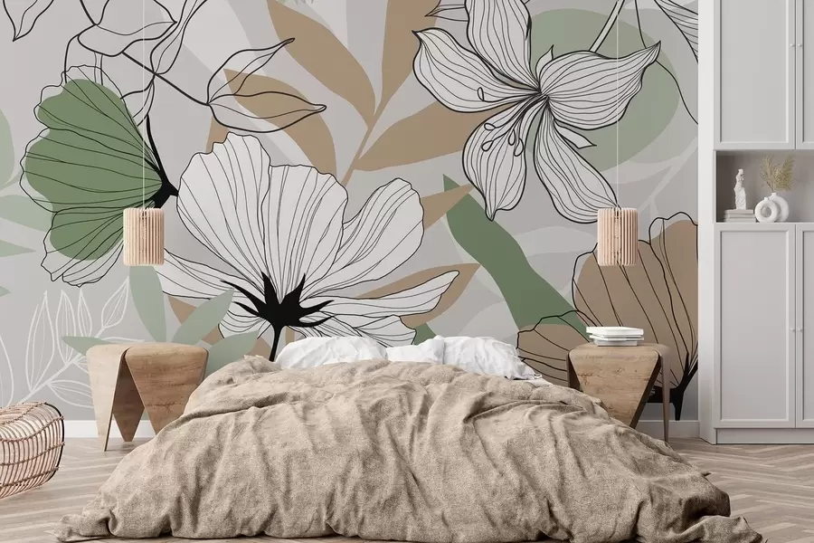 fotószőnyeg Absztrakt növények és virágok w04898v2