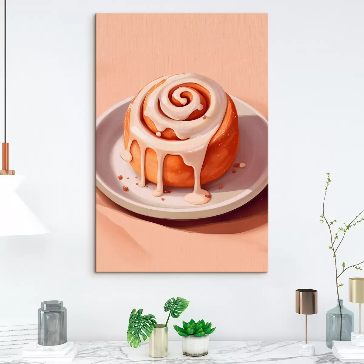 fotótapéta Fahéjas tekercs tejszínhabbal s46624