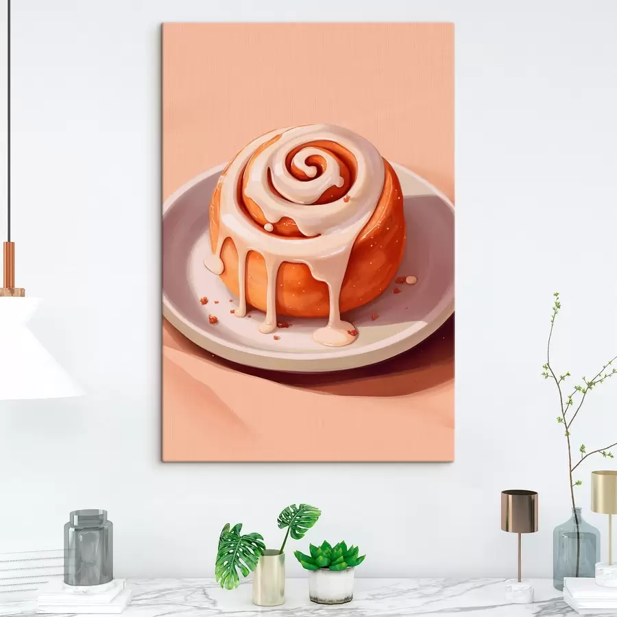 fotótapéta Fahéjas tekercs tejszínhabbal s46624