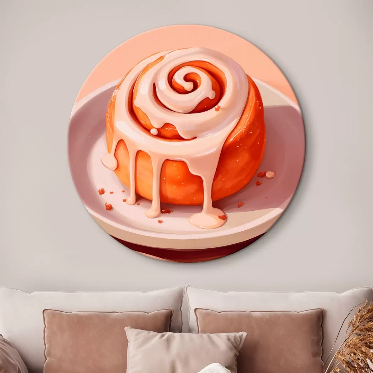 Kerek festmények Fahéjas tekercs tejszínhabbal r46624