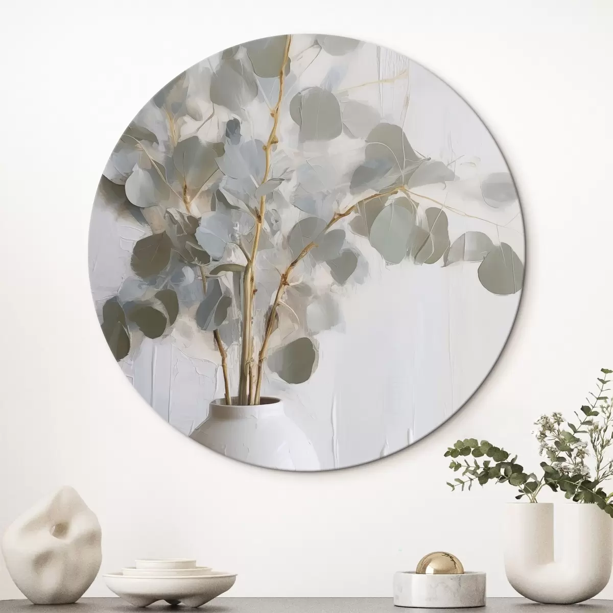 Kerek festmények Vázában lévő gallyak utánzat festmény r46719