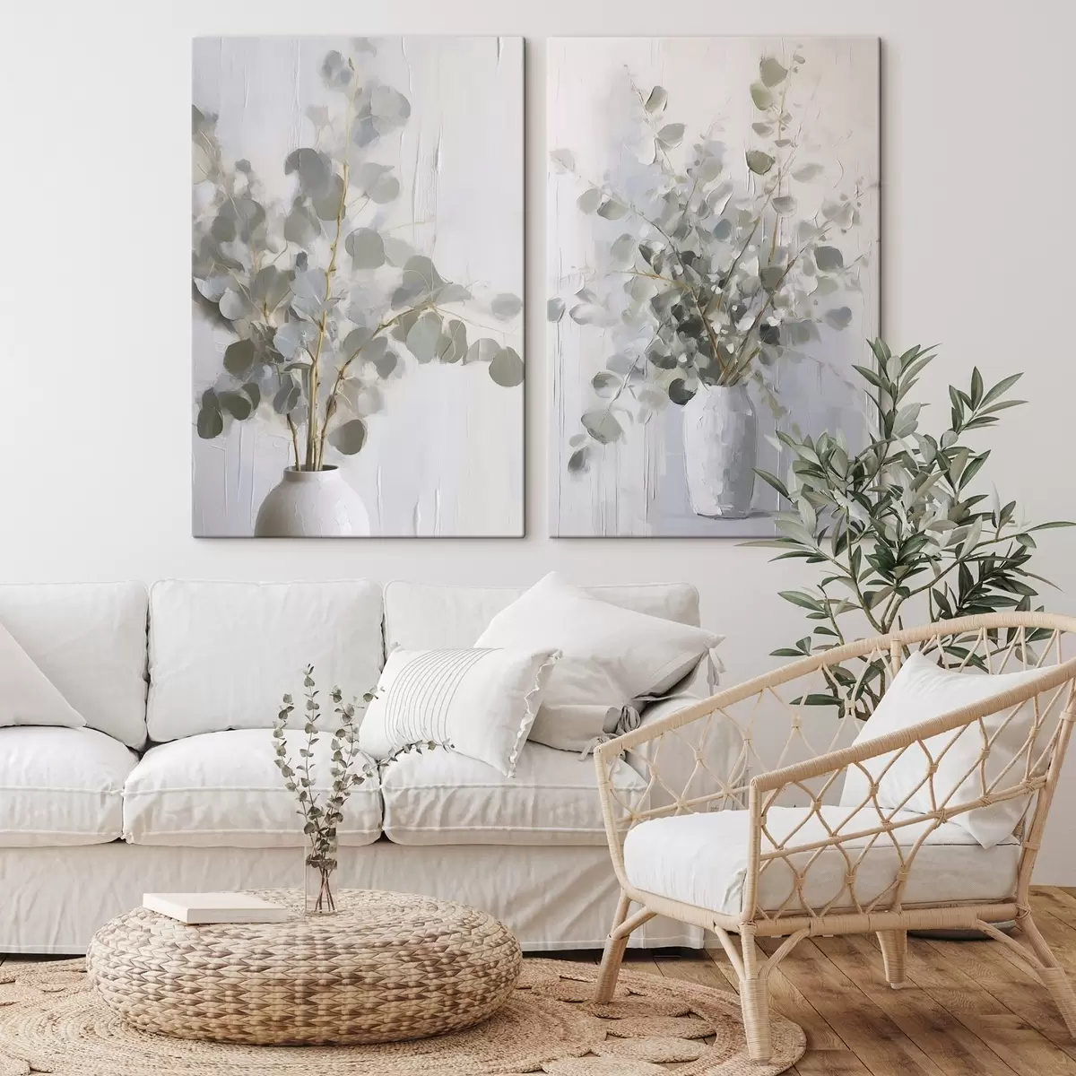 fotótapéta Vázában lévő gallyak utánzat festmény m01020