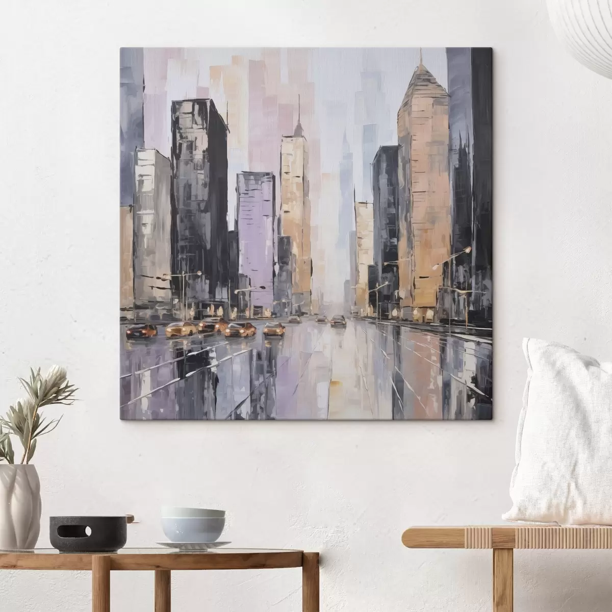 fotótapéta Absztrakt városi tájkép festmény utánzat s46753