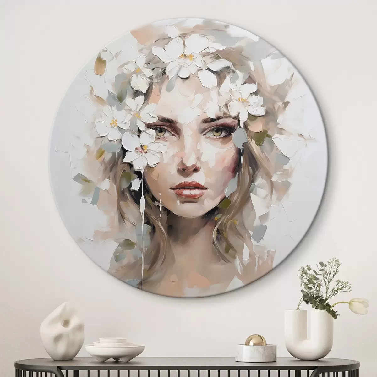 Kerek festmények Absztrakt portré festmény utánzata r46749