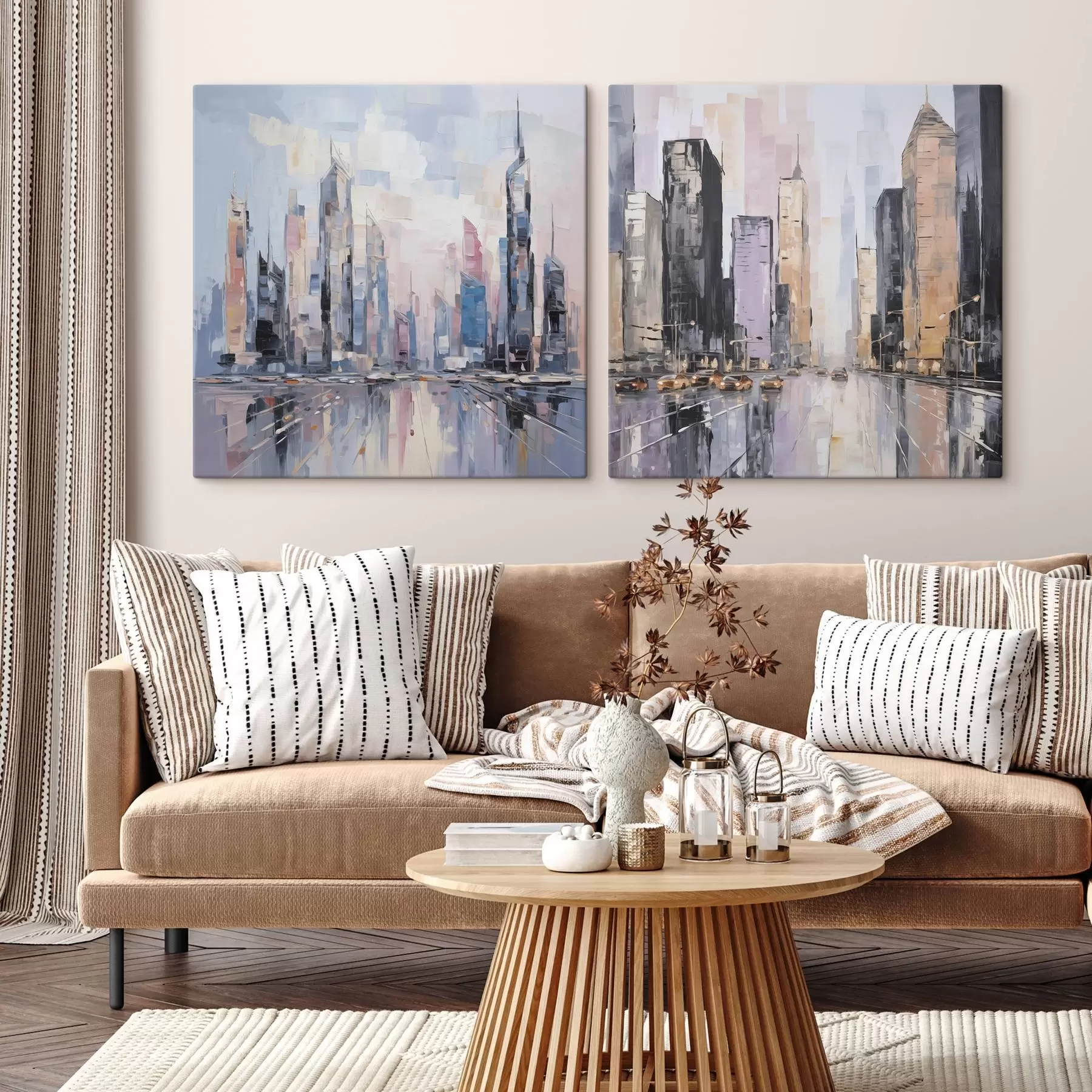 fotótapéta Absztrakt városi festményimitáció m01032