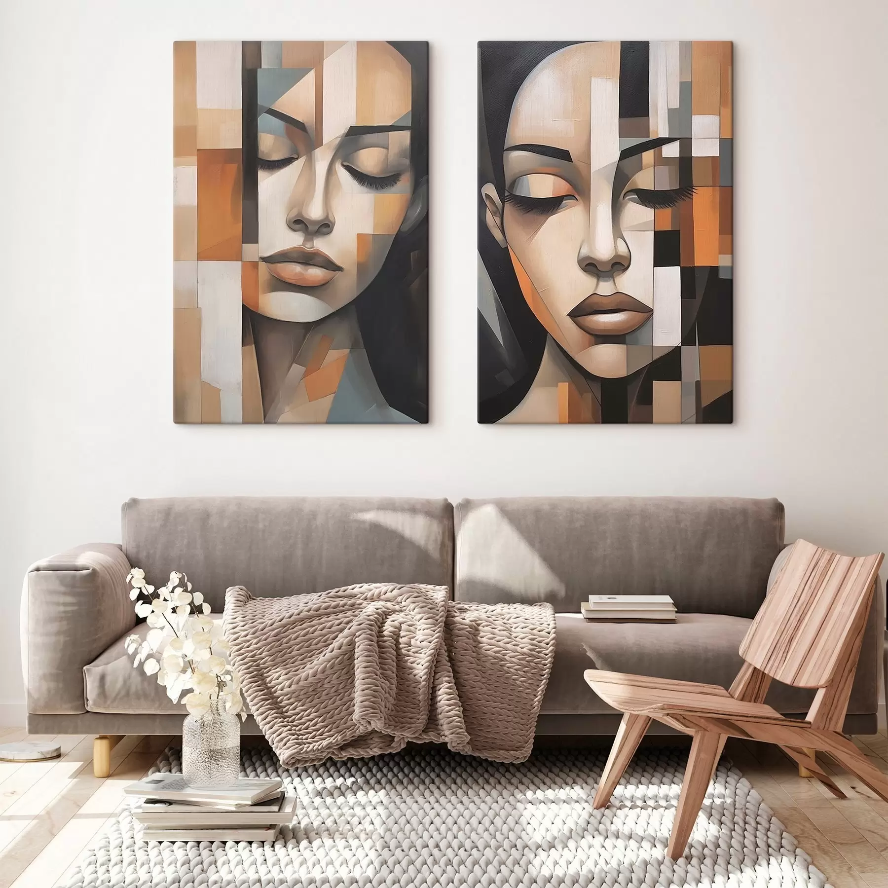 fotószőnyeg Kubista portré egy nőről m01023