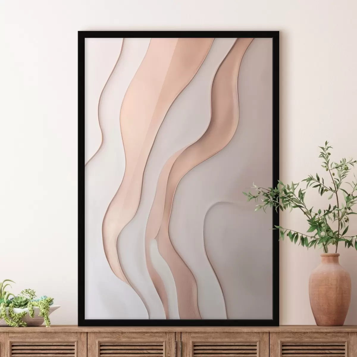 Plakát a sziklán Absztrakt. Hullámvonalak f46724