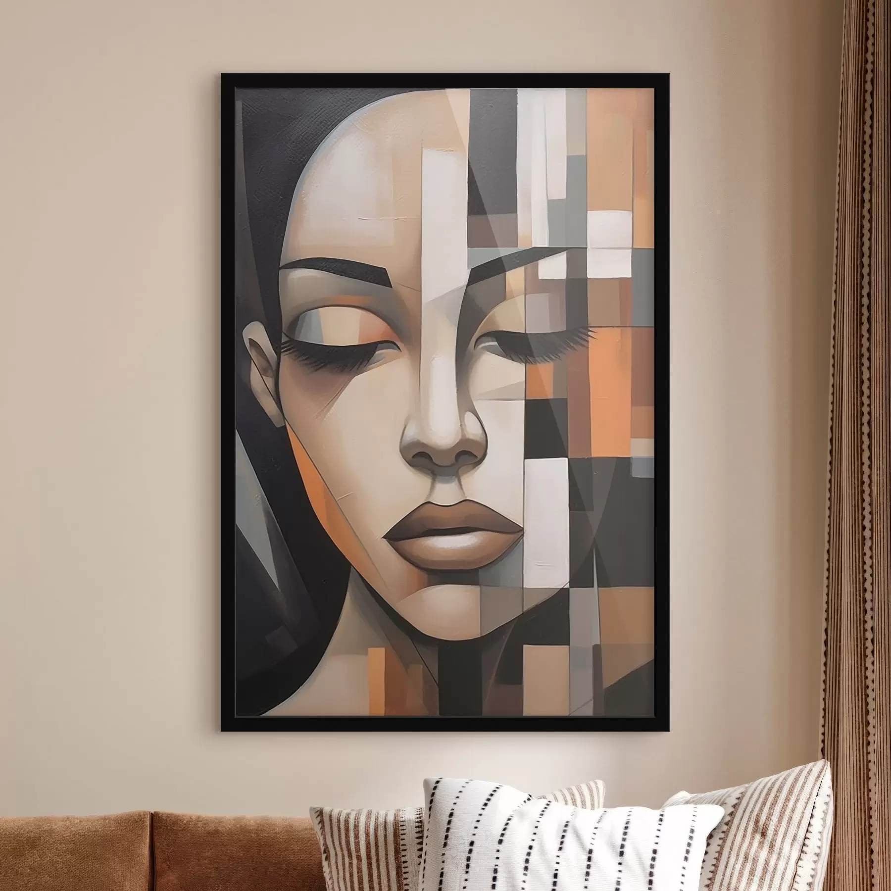 fotószőnyeg Kubista női portré f46731