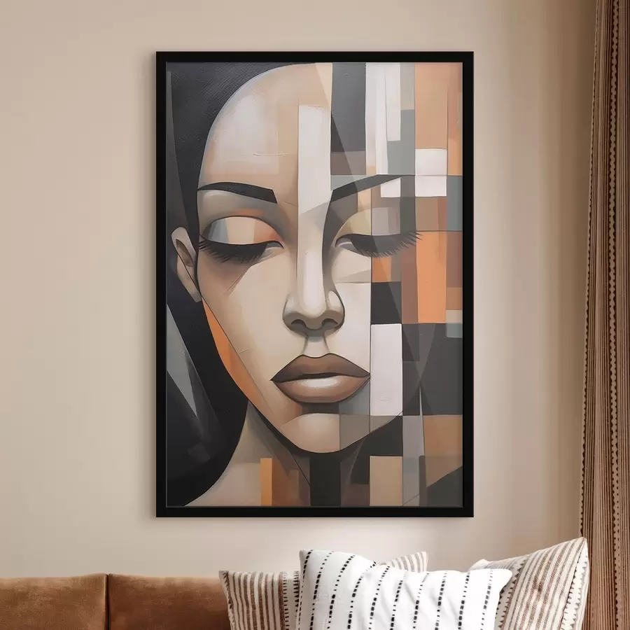 fotószőnyeg Kubista női portré f46731