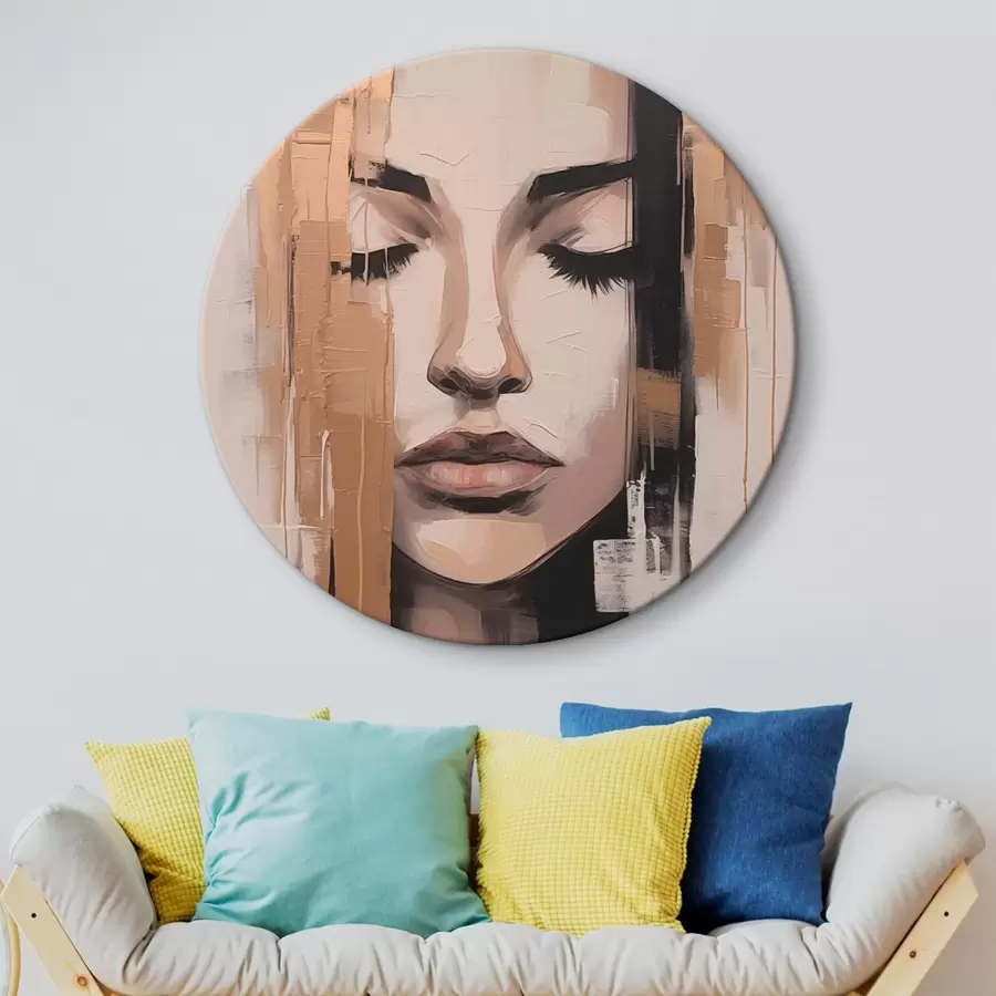 fotótapéta Nő portréja. Absztrakt ecsetvonások r46733