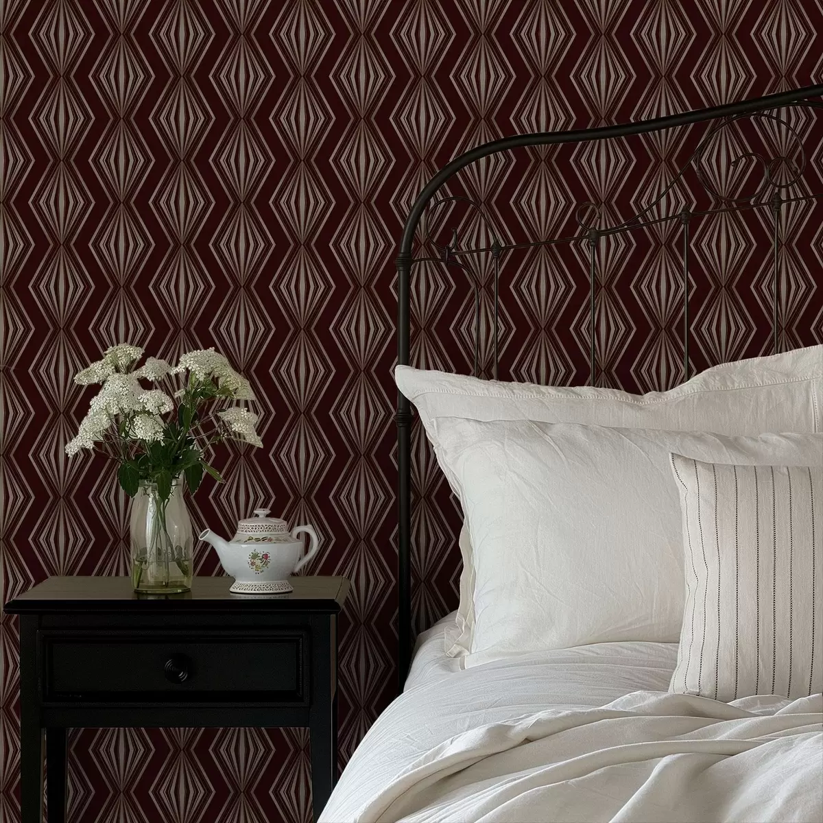 Háttérkép Gyémánt geometrikus mintázat borbarna háttérrel a00925v1