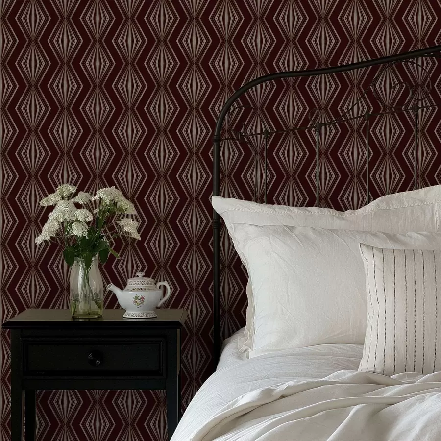 fotószőnyeg Gyémánt geometrikus mintázat borbarna háttérrel a00925v1