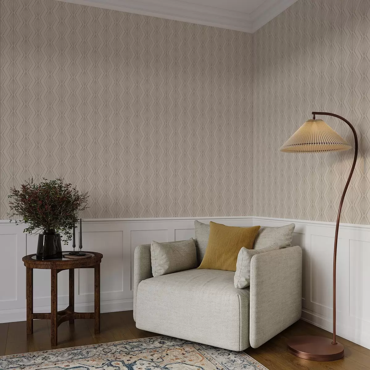 Háttérkép Könnyű gyémánt díszítés nyugodt bézs árnyalatokban a00925v2