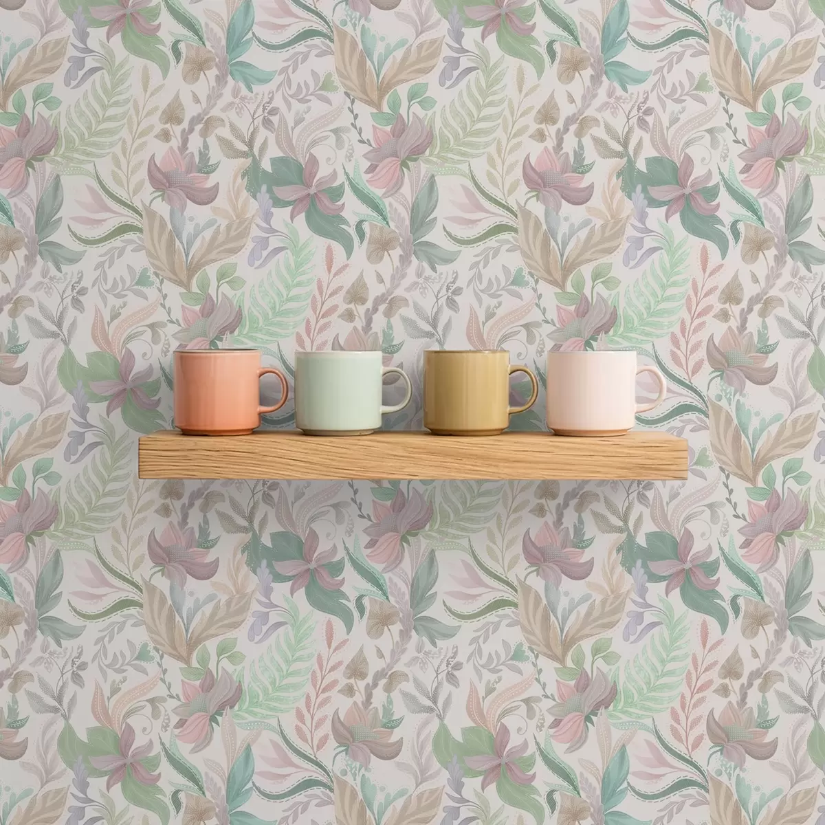 Háttérkép Finom pasztell virágok és levelek világos háttér előtt a00931