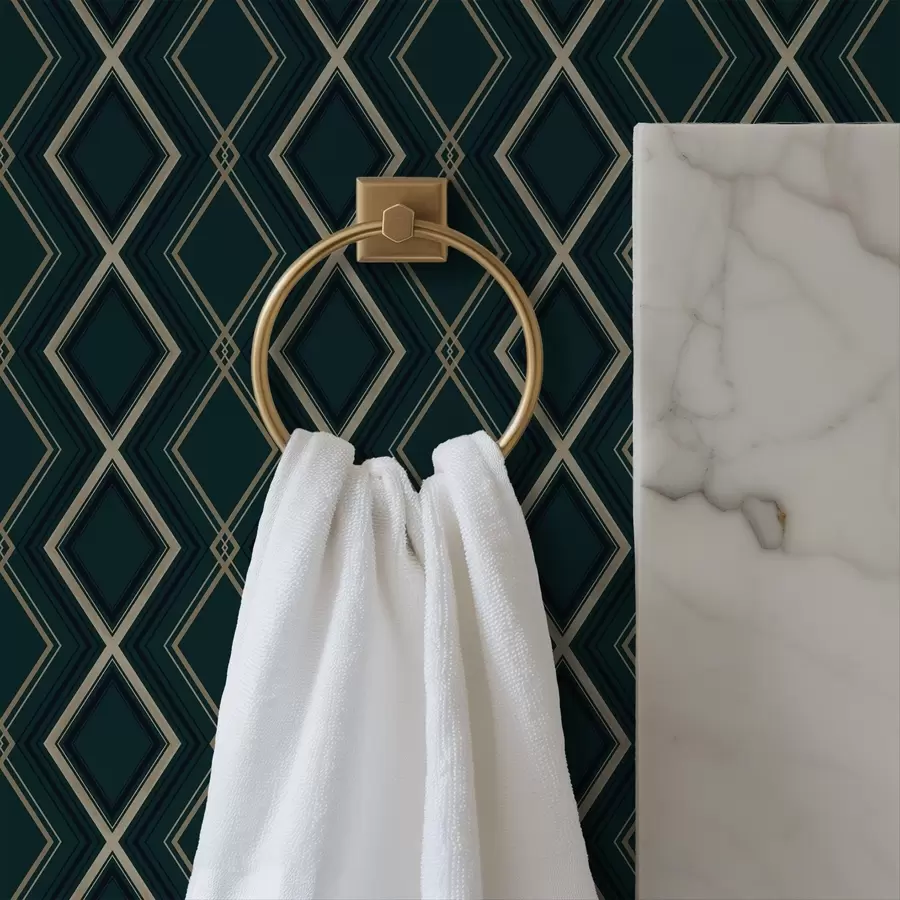 fotószőnyeg Sötétzöld háttér ismétlődő rombuszrácsokkal a00975v1