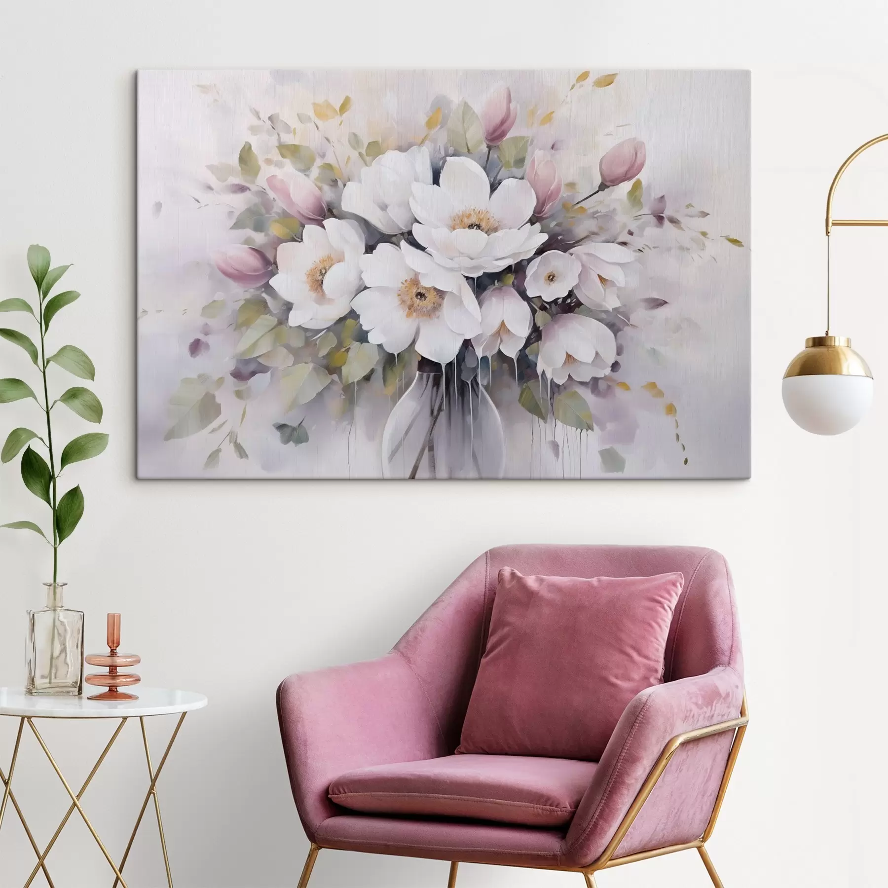 fotótapéta Virágok vázában utánzat festmény s46763