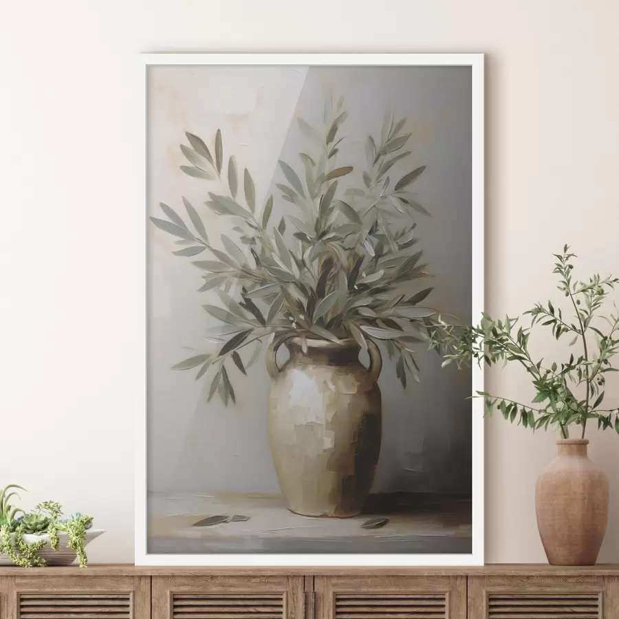 fotószőnyeg Olajágak vázában, utánzat festmény f46758