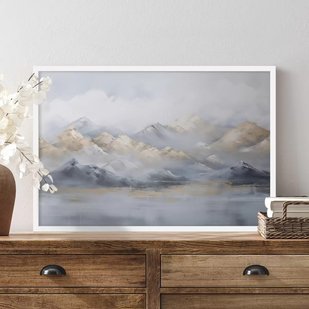 Plakát a sziklán Hegyi táj utánzata festmény f46765