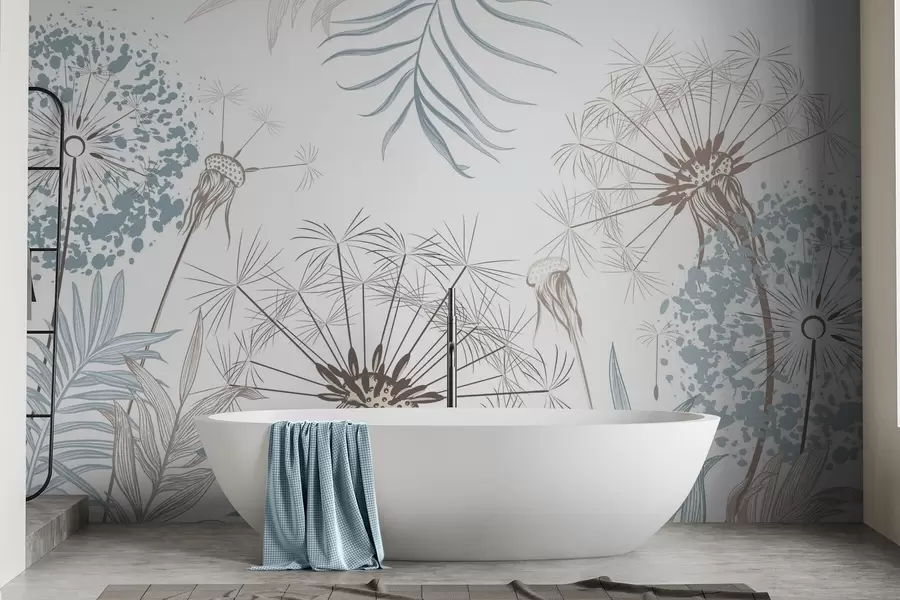 fotószőnyeg Pitypangok a lombozat között w04942