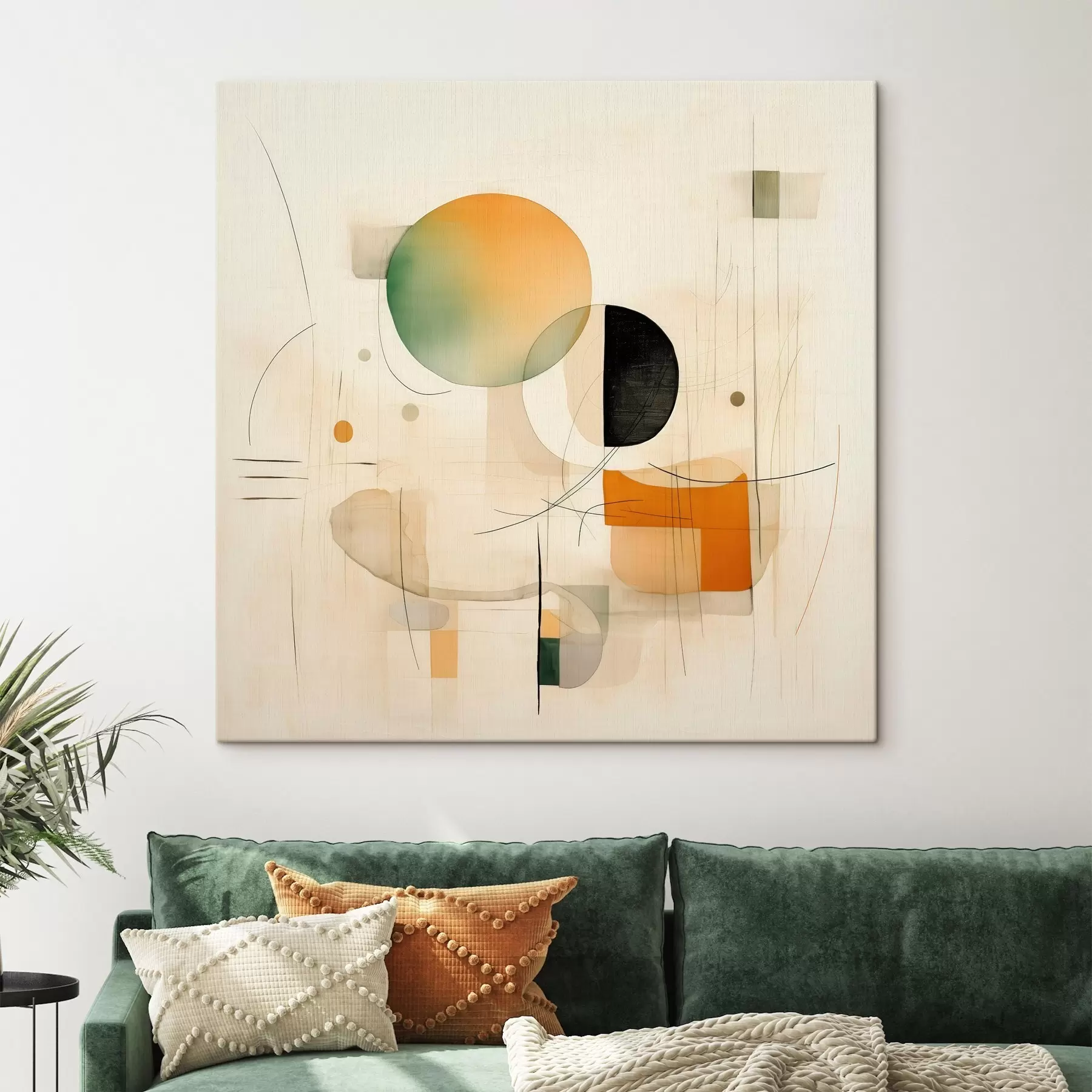 fotótapéta Geometrikus akcentusok lágy színpalettával, modern minimalista stílusban s46640