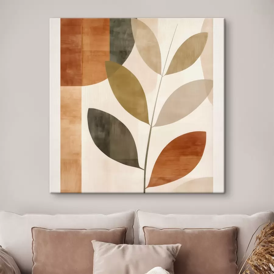 fotótapéta Meleg levélkompozíció lírai minimalista stílusban s46646