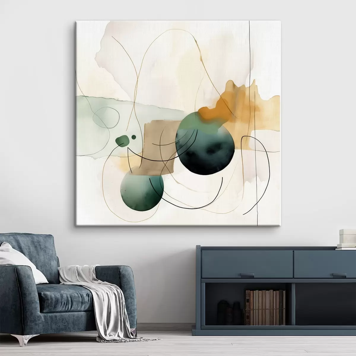 fotótapéta Kerekített sziluettek ritmusa modern akvarell stílusban s46648