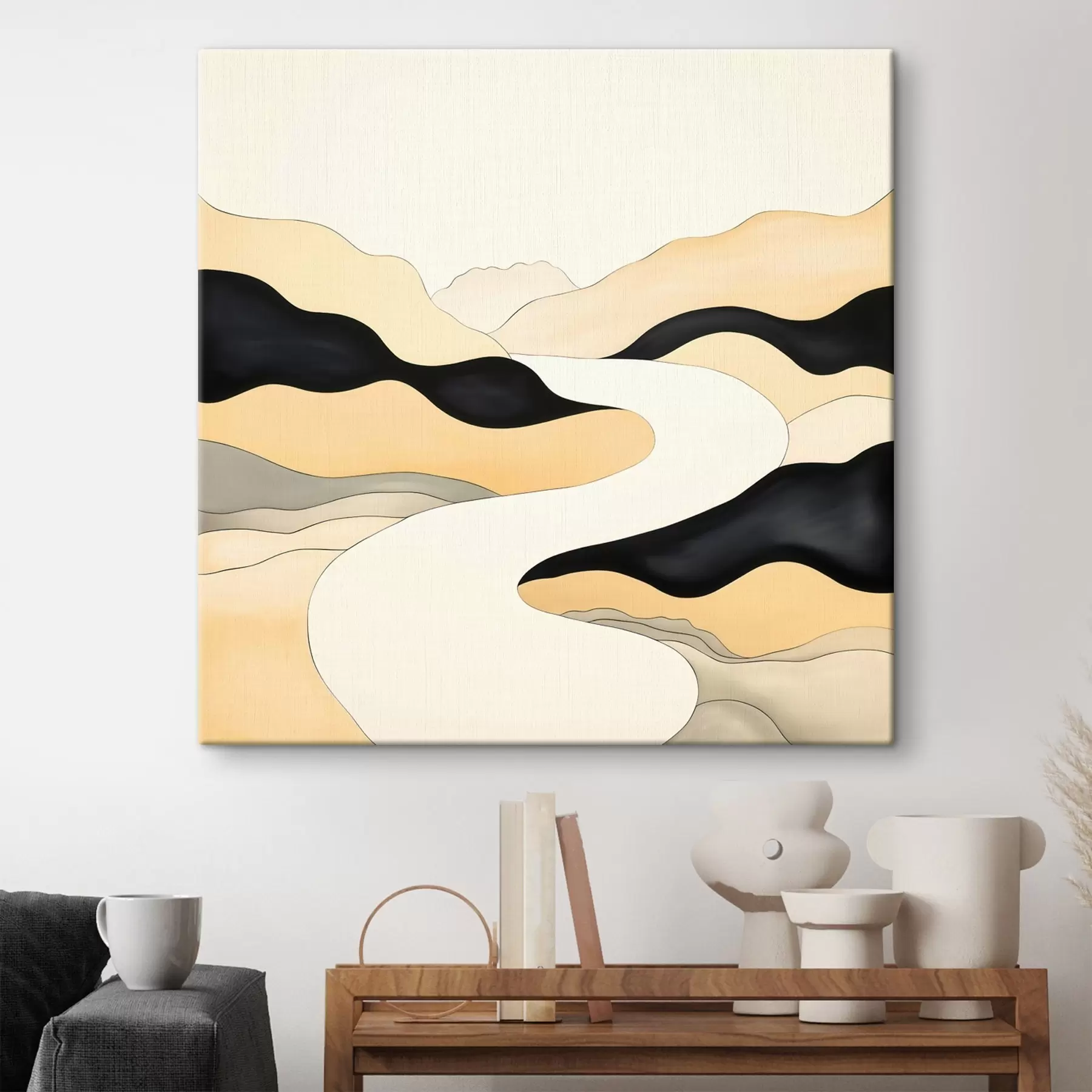 fotótapéta Művészi kompozíció kontrasztos akcentussal, meleg tónusokban s46663