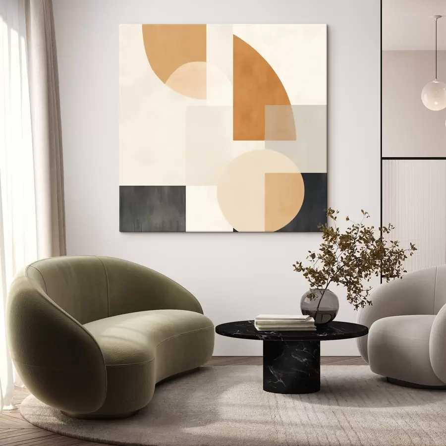 fotótapéta Művészi geometria, amely lekerekített és lineáris formákat ötvöz s46665