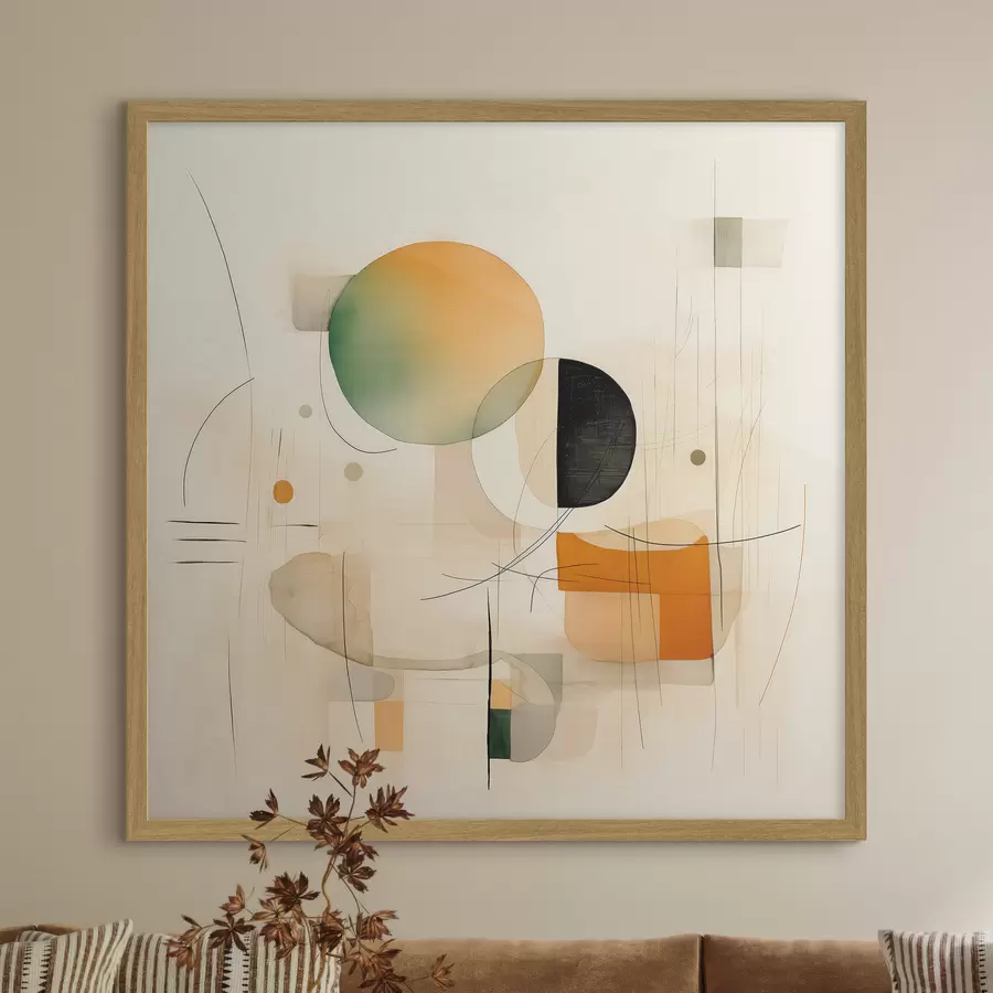 fotószőnyeg Geometrikus akcentusok lágy színpalettával, modern minimalista stílusban f46640