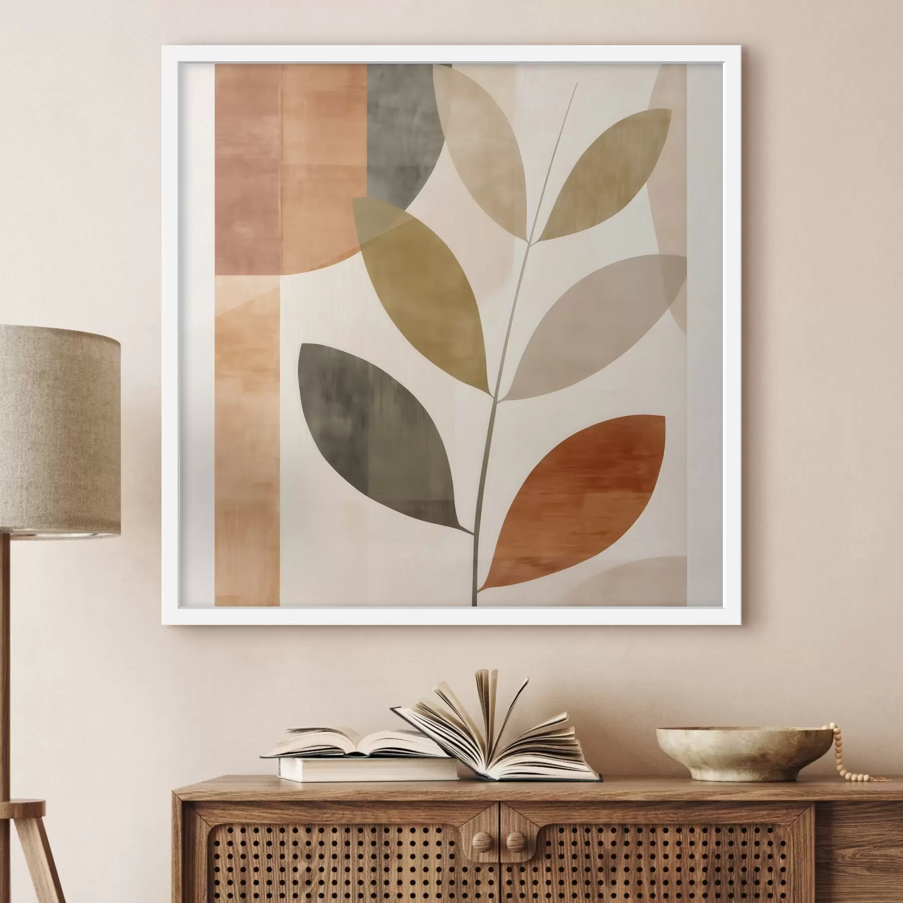 fotószőnyeg Meleg levélkompozíció lírai minimalista stílusban f46646