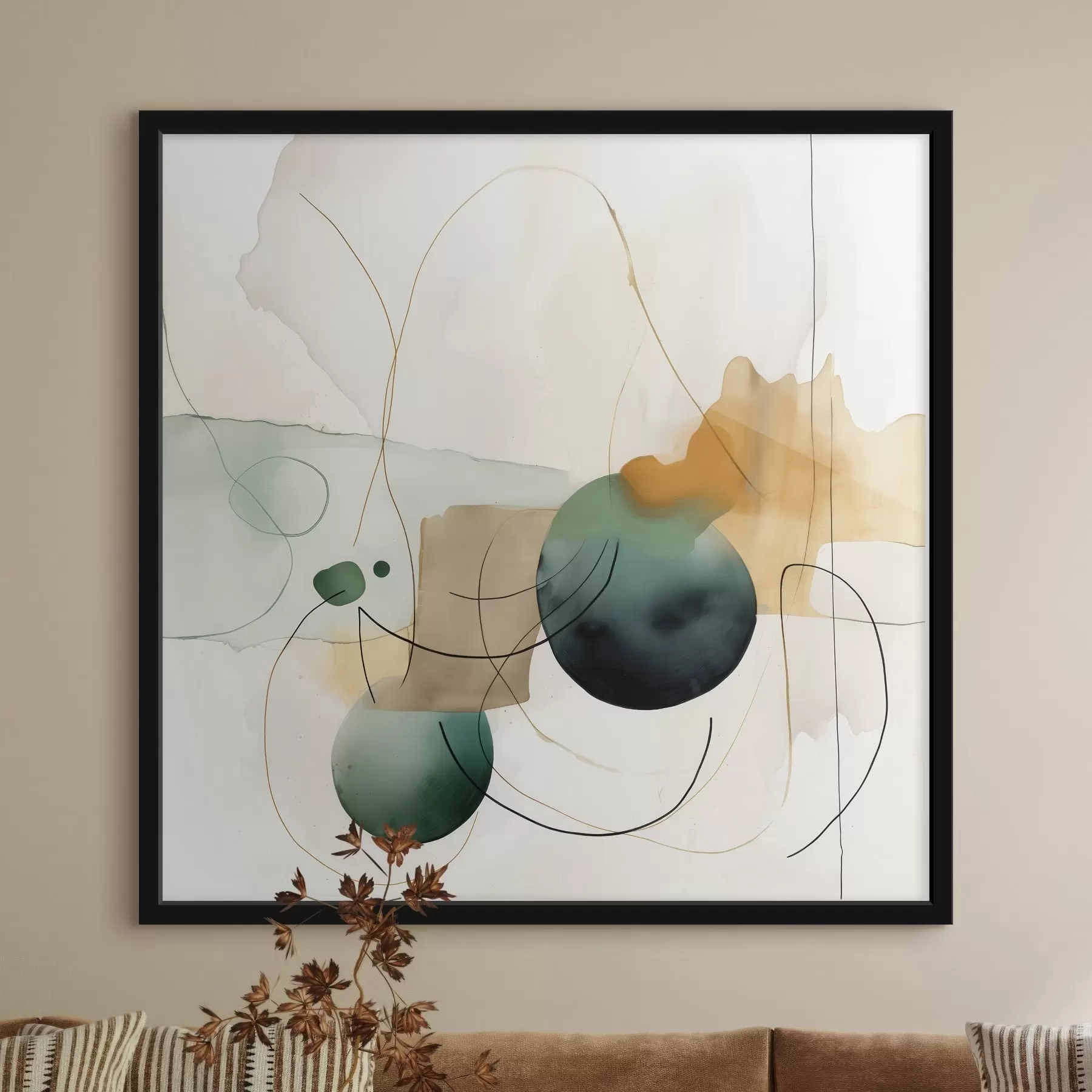 fotószőnyeg Kerekített sziluettek ritmusa modern akvarell stílusban f46648