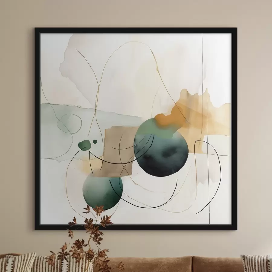 fotószőnyeg Kerekített sziluettek ritmusa modern akvarell stílusban f46648