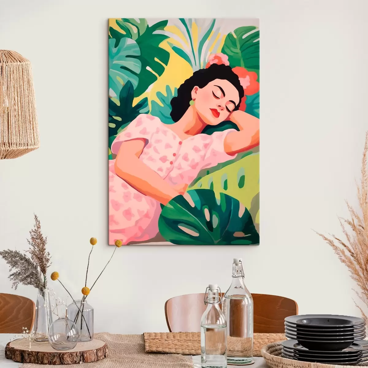 fotótapéta Lány a levelek között s46807