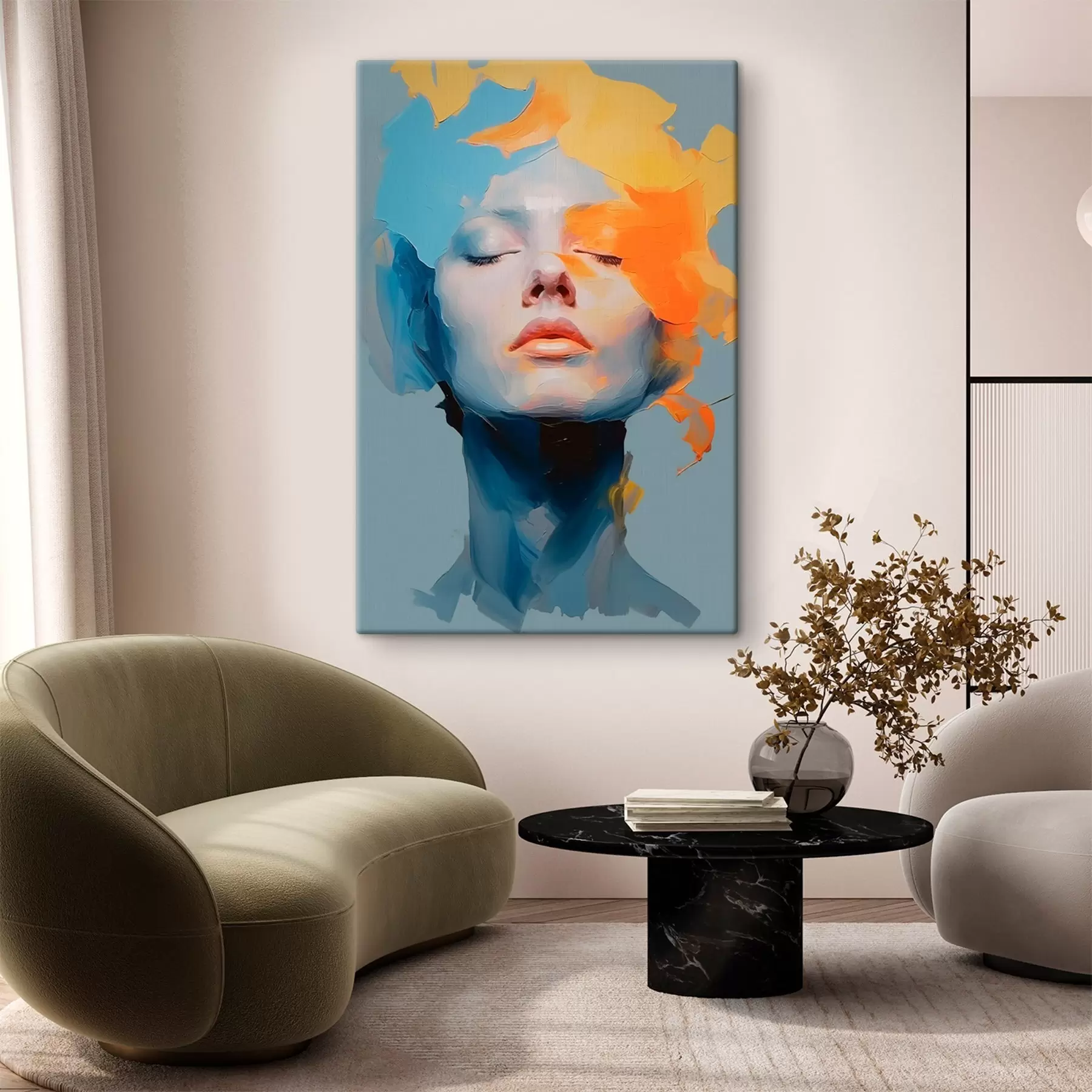 fotótapéta Lány festékben s46810