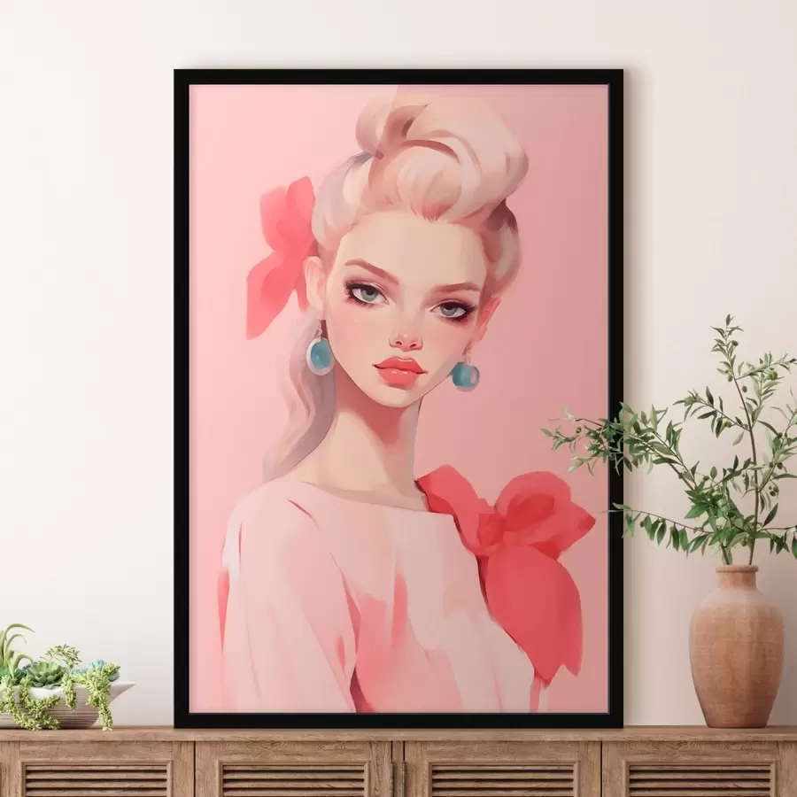 fotószőnyeg Rózsaszín ruhás lány f46804