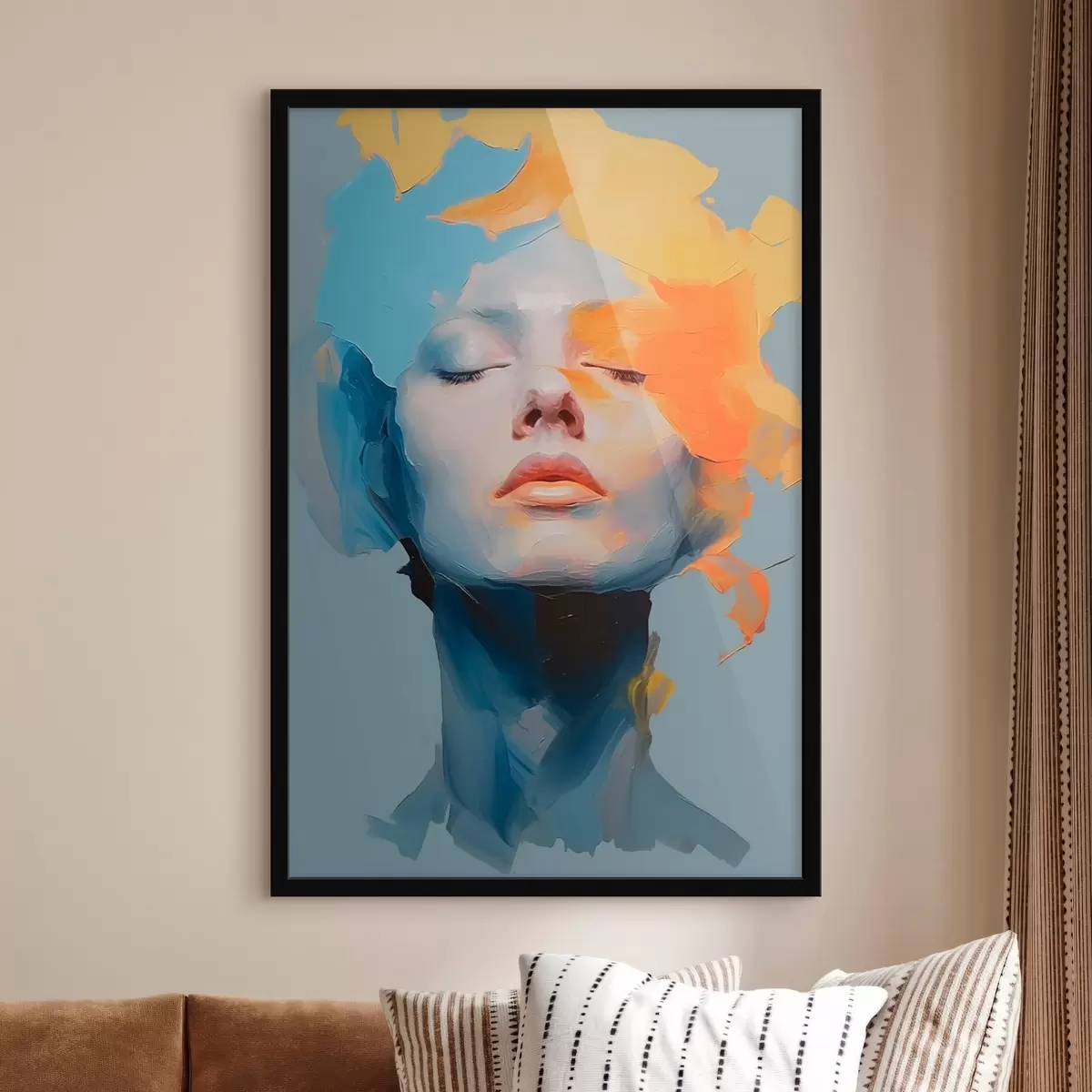 Plakát a sziklán Lány festékben f46810