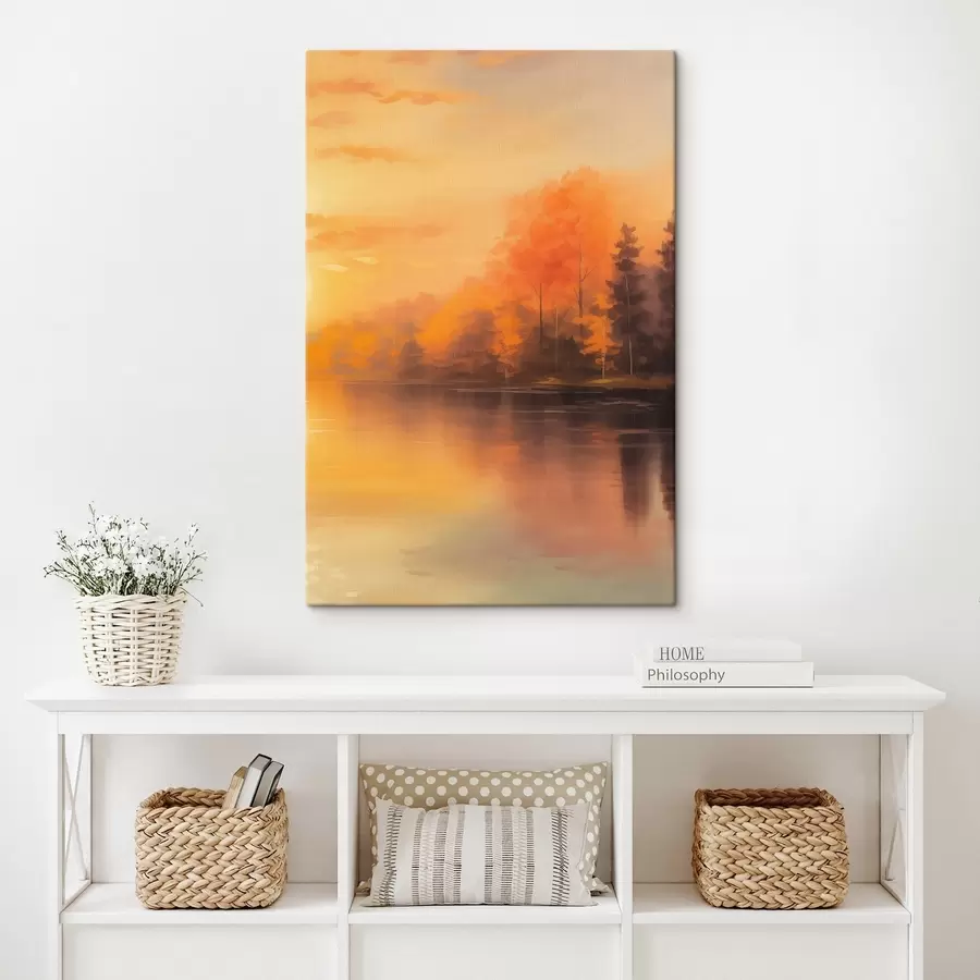 fotótapéta Erdő egy tó mellett s46772