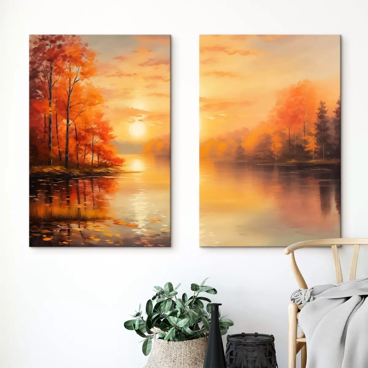 fotótapéta Őszi erdő a naplementében m01051