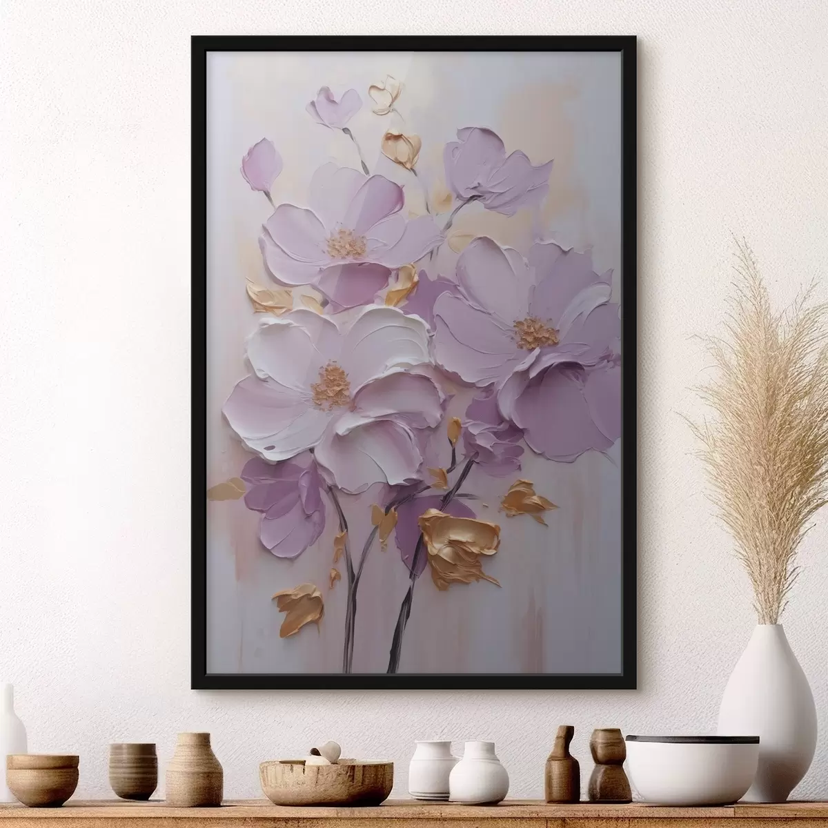 Plakát a sziklán Absztrakt virágok f46838