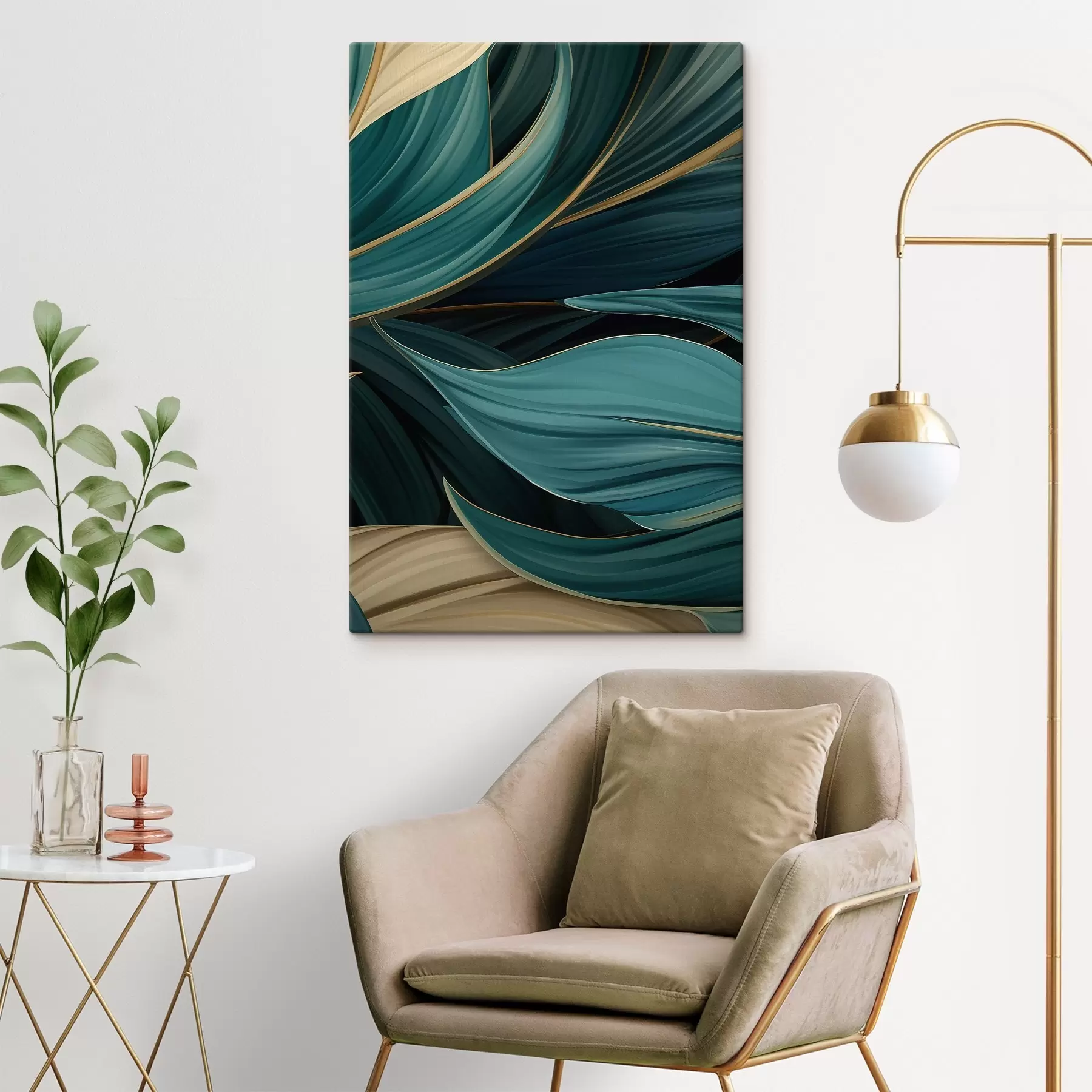 fotótapéta Zöld absztrakt levelek s46879