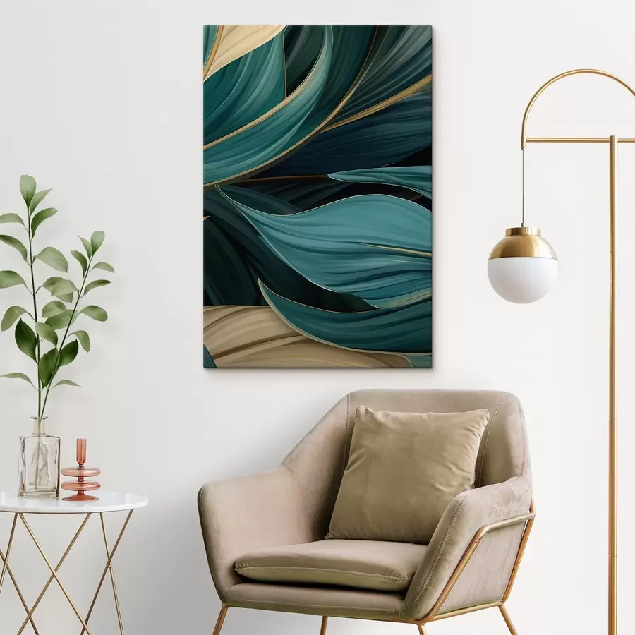 fotótapéta Zöld absztrakt levelek s46879