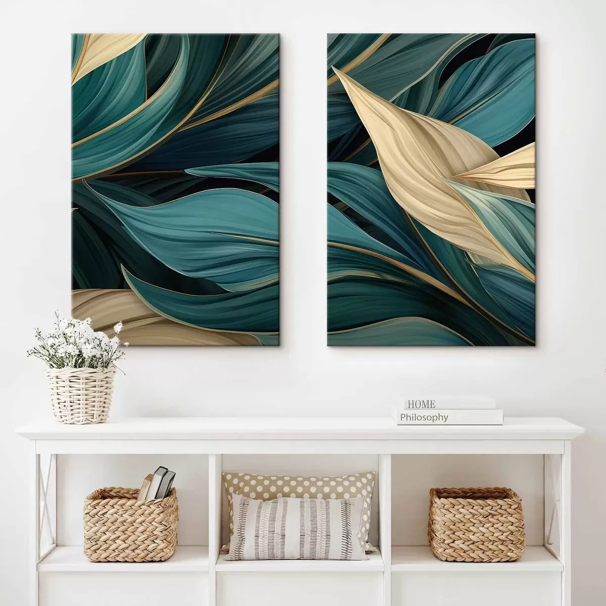 fotótapéta Zöld absztrakt levelek m01063