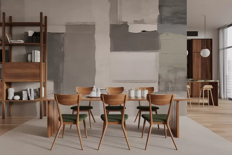 fotószőnyeg Nyugodt textúrájú téglalapok szürke-bézs árnyalatokban w04958