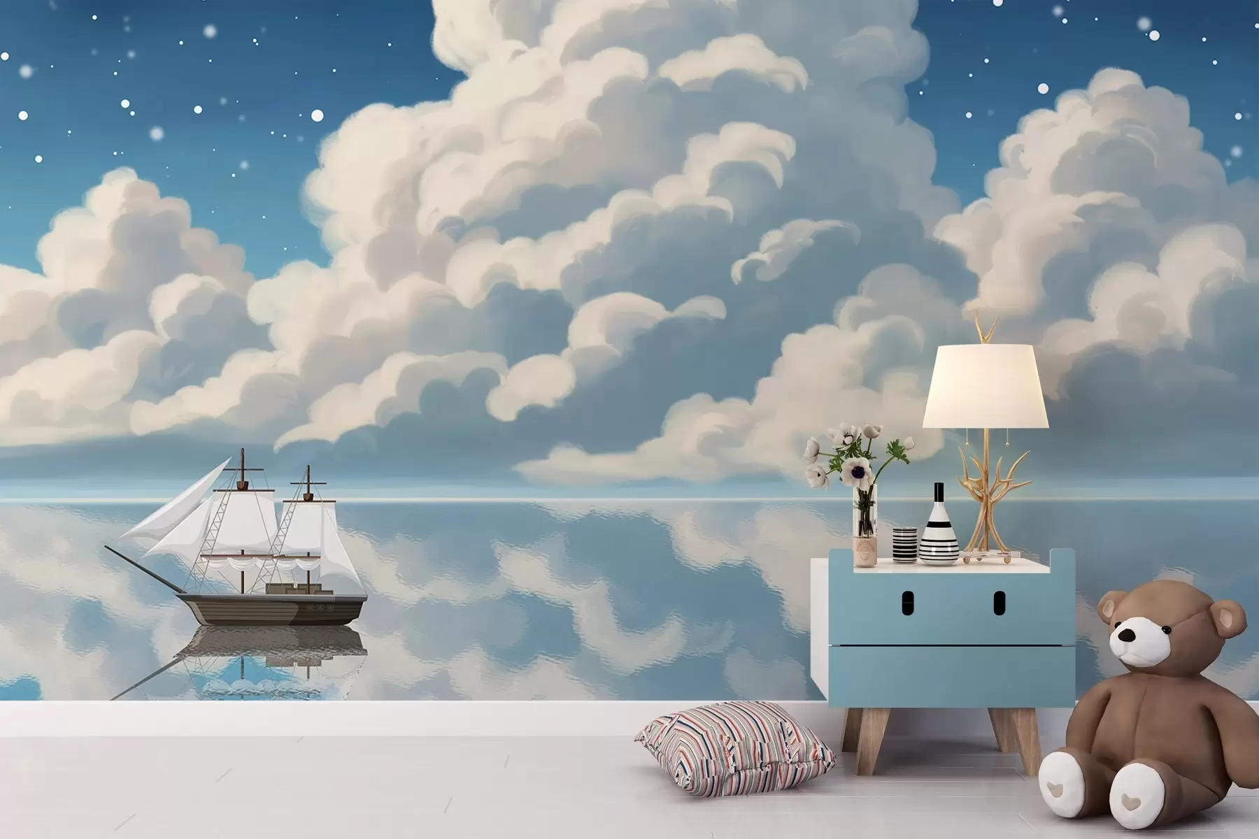 fotószőnyeg Sűrű felhők a víz felett w04996