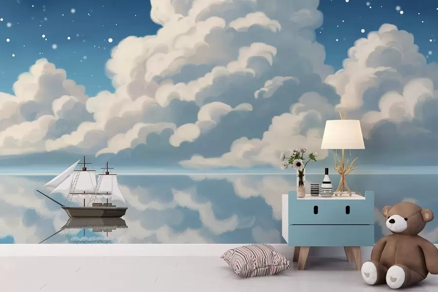 fotószőnyeg Sűrű felhők a víz felett w04996