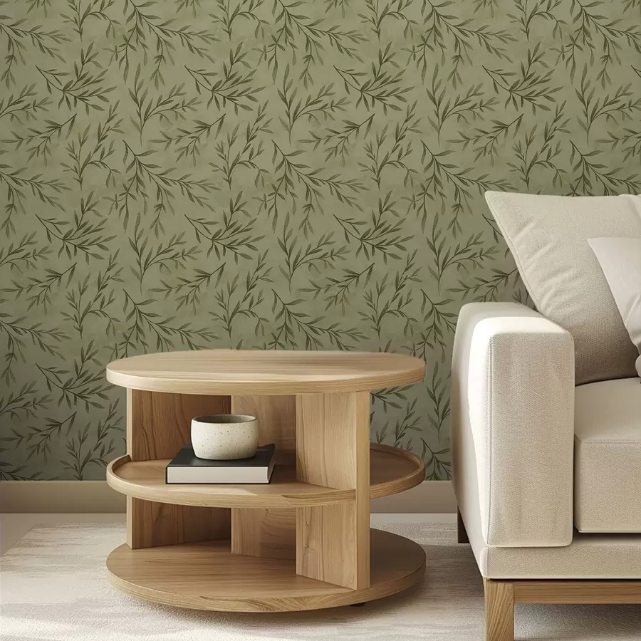 fotószőnyeg Olajágak halvány sárgászöld texturált alapon a00936