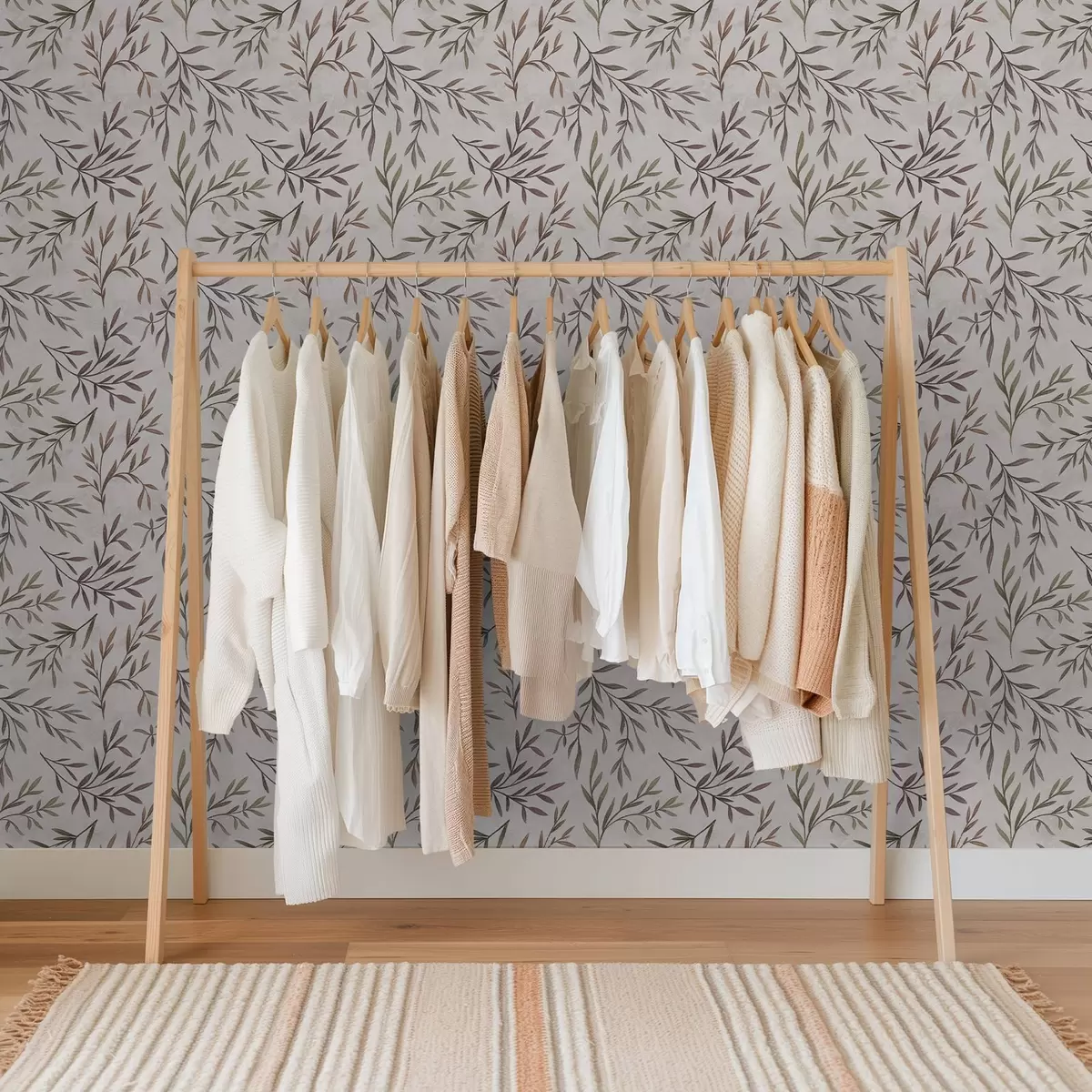 Háttérkép Többszínű ágak levelekkel világos háttér előtt a00936v3