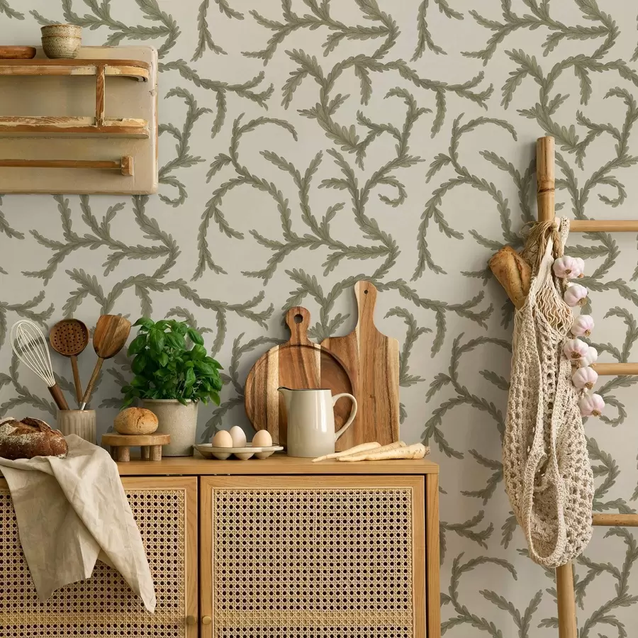 fotószőnyeg Puha zöld tűlevelű fürtök világos háttér előtt a00938