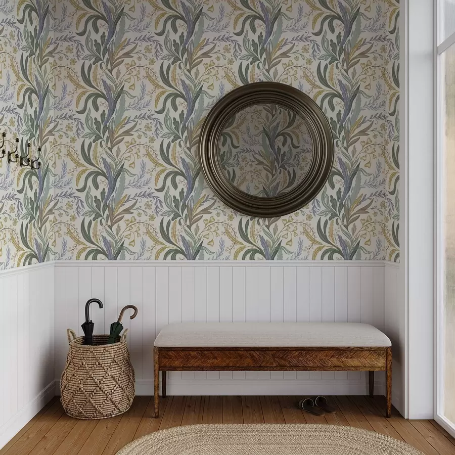 fotószőnyeg Pompás virágdíszítés lágy pasztell színpalettában a00939